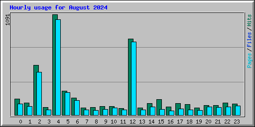 Hourly usage for August 2024